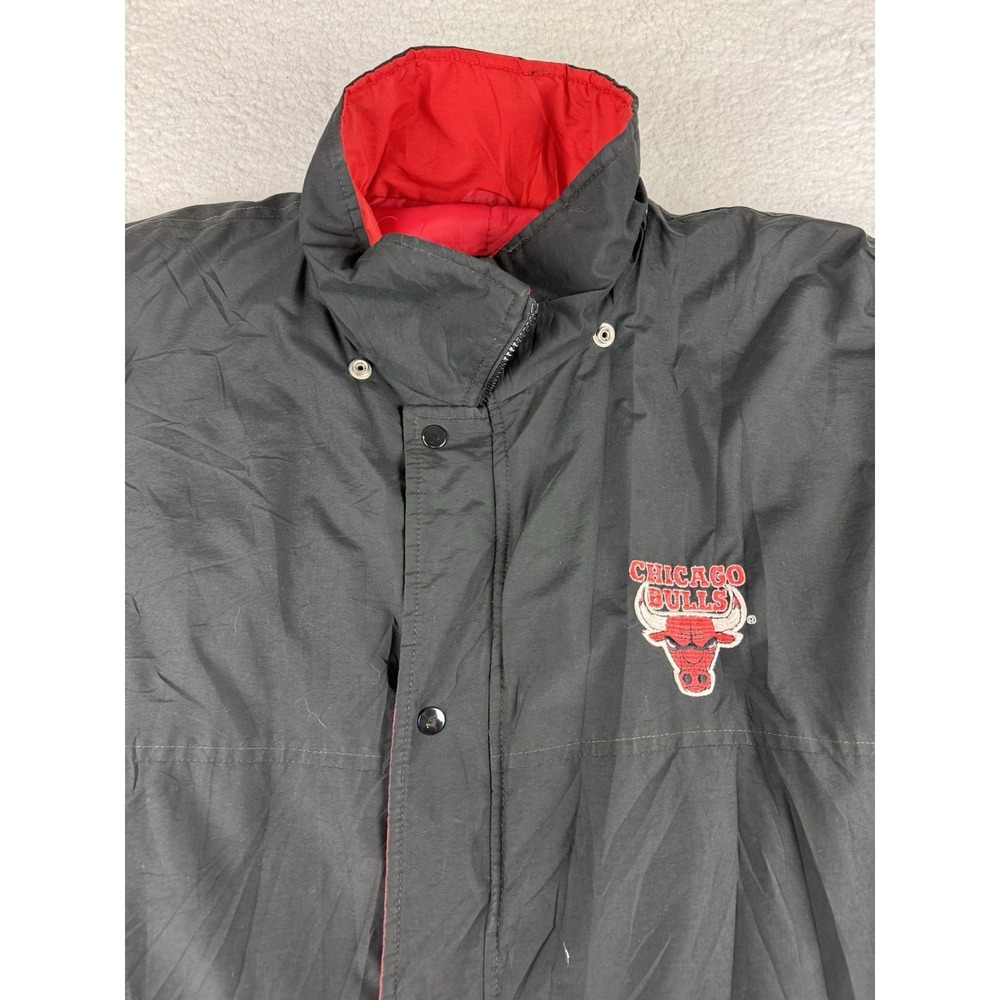 Vtg 1990's Chicago Bulls Starter Jacket Parka NBA Michael Jordan Men 2XL Read - Picture 9 of 13